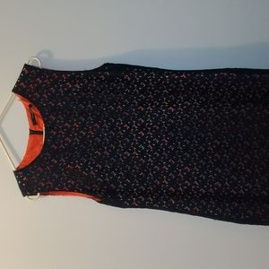 Tahari Shift Dress - Dark Blue Lace & Coral